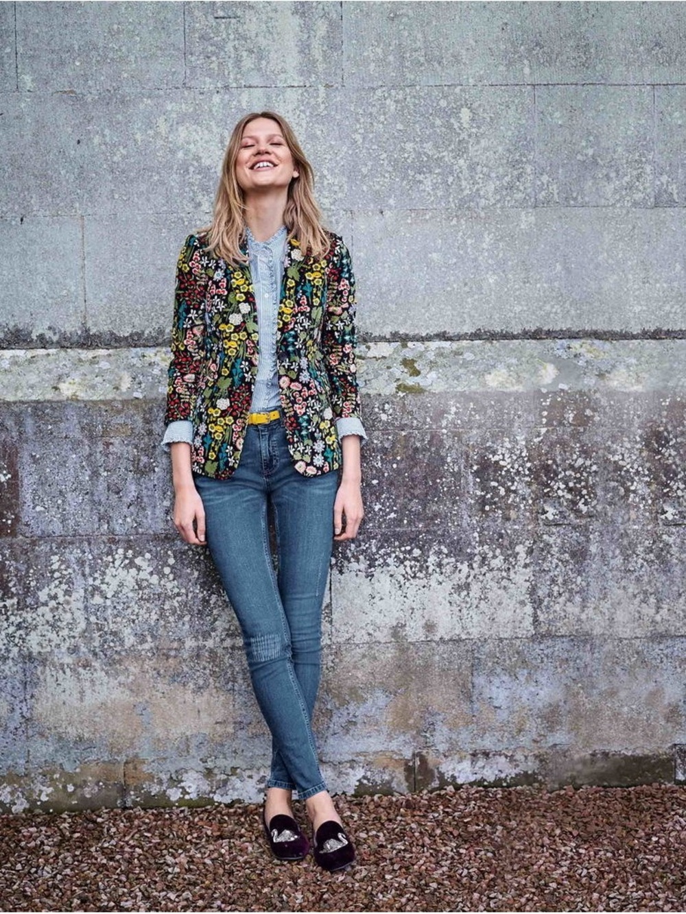 Boden Velvet Emilia floral velvet Blazer